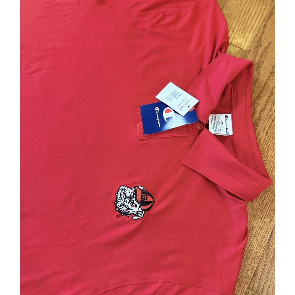 NWT Champion UGA University Of Georgia Bulldogs Polo Shirt Men's 2XL NCAA SEC